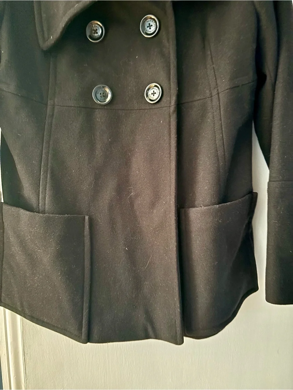 MICHAEL Michael Kors Black Double-Breasted Peacoat